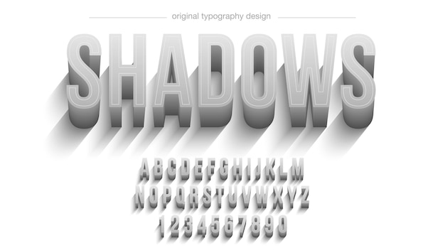 Typographie 3d En Majuscules à Ombres Longues