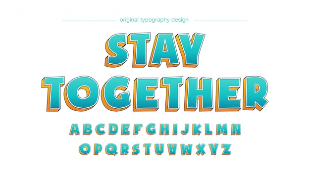 Typographie Audacieuse Bleu Orange