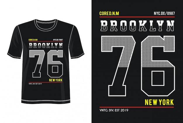 Typographie Brooklyn 76 Pour T-shirt Imprimé