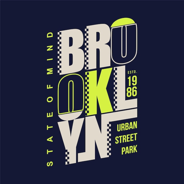 Typographie Brooklyn Cool Graphique Vecteur Impression Papiers Peints Muraux