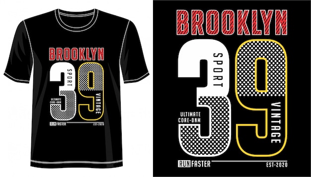 Typographie De Brooklyn Pour T-shirt Imprimé