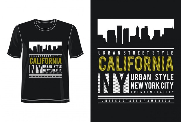 Typographie Californie Pour T-shirt Imprimé