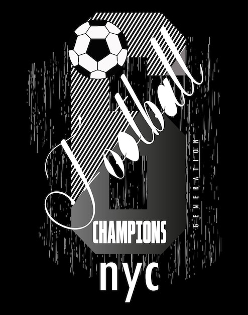 Vecteur typographie des champions pour le vecteur premium de conception de t-shirt