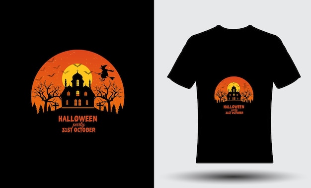 Typographie Cite Halloween T-shirt Party Design 20