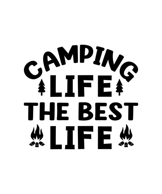 Vecteur la typographie de couleur noire design de camping