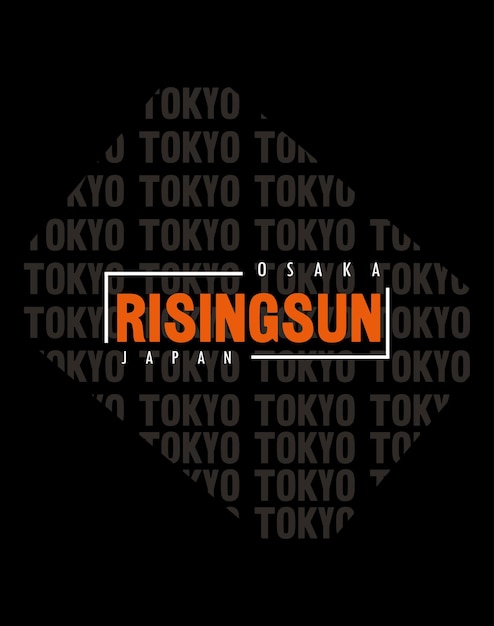 Typographie Denim Risingsun Pour La Conception De T-shirt Vecteur Premium