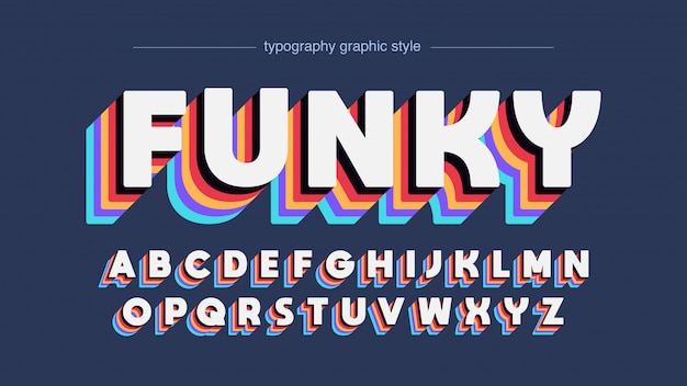 Vecteur typographie disco colorée vintage
