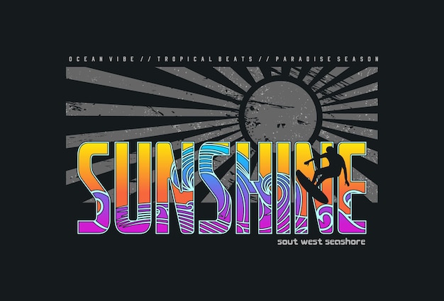 La Typographie Du Soleil, Les Tee-shirts, Les Graphiques, Les Vecteurs, Le Paradis Du Surf.