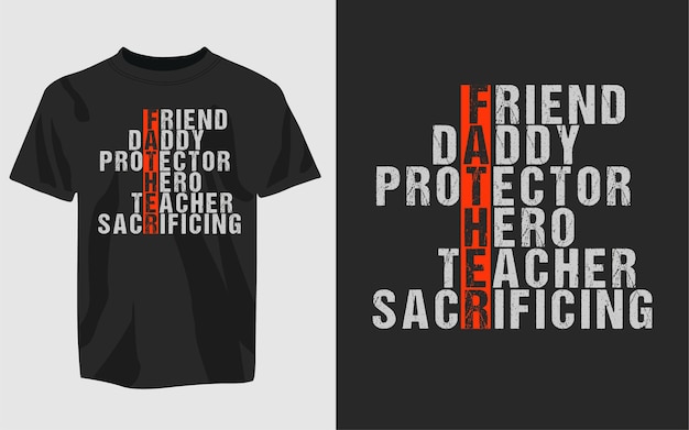 Typographie de la fête des pères et modèle de conception de tshirt vectoriel