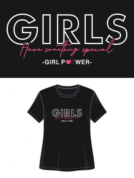 Vecteur typographie de filles pour t-shirt imprimé