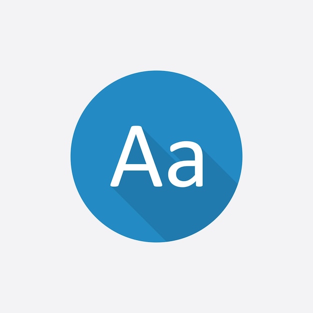 Typographie Flat Blue Simple Icon avec long shadowxA