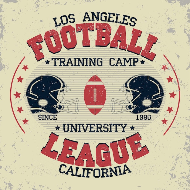 Vecteur typographie de football de californie, graphiques de timbre de t-shirt, conception d'impression de tee de sport vintage