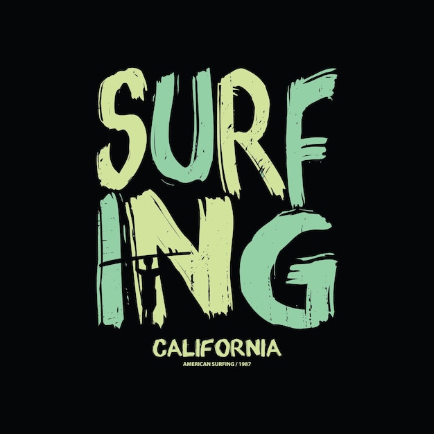 Typographie D'illustration De Surf En Californie. Parfait Pour La Conception De T-shirt