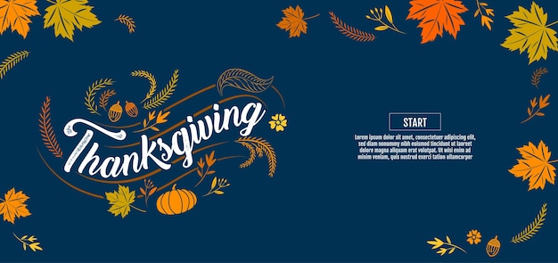 Typographie Joyeux Thanksgiving