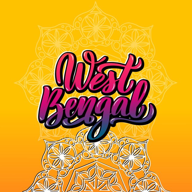 Typographie De Lettrage Manuscrit Du Bengale Occidental états