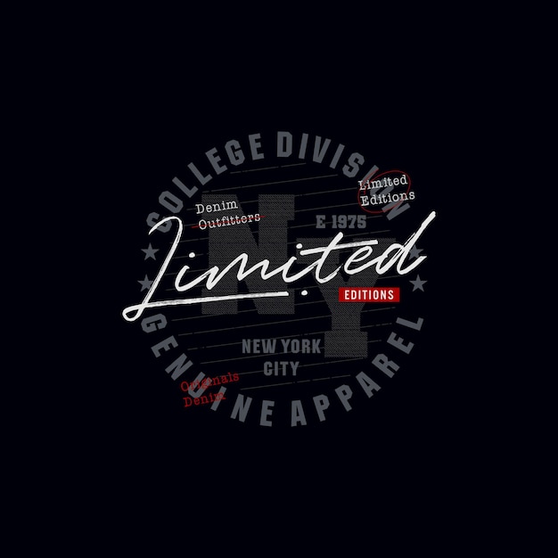 Typographie Limitée Conception De Chemise Illustration Vectorielle Vectorielle