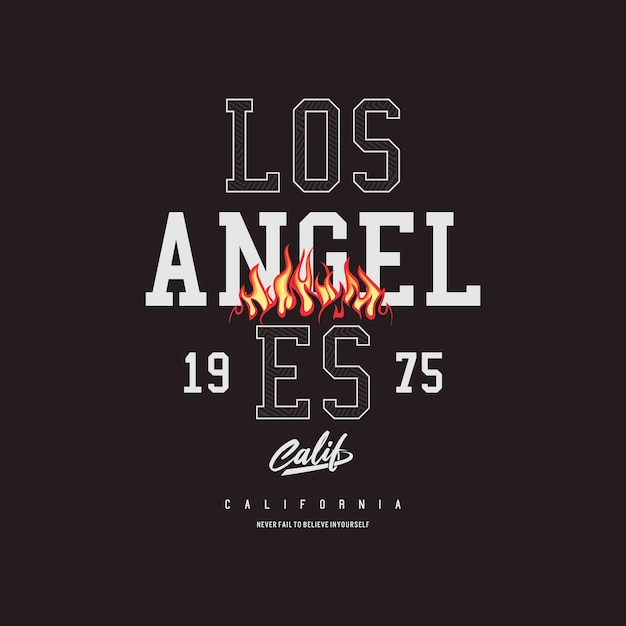 Vecteur la typographie de los angeles les graphiques des tee-shirts