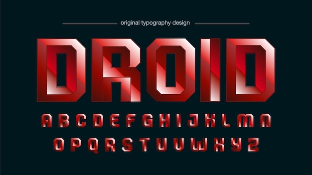 Typographie Métallique Rouge Foncé