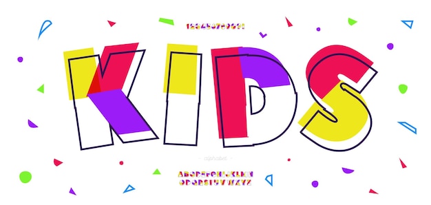 Typographie Moderne De Style Mignon De Polices Vectorielles Pour Enfants