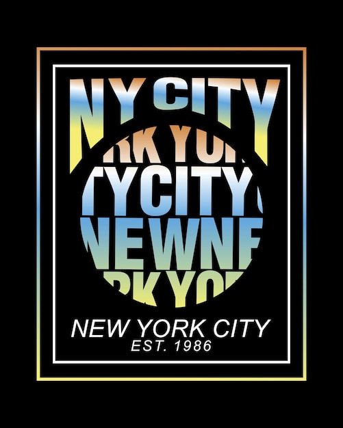 Typographie De New York City Design Vector Pour L'impression De T-shirt