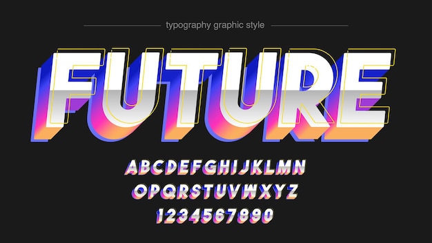 Typographie D'ombre Colorée Chome