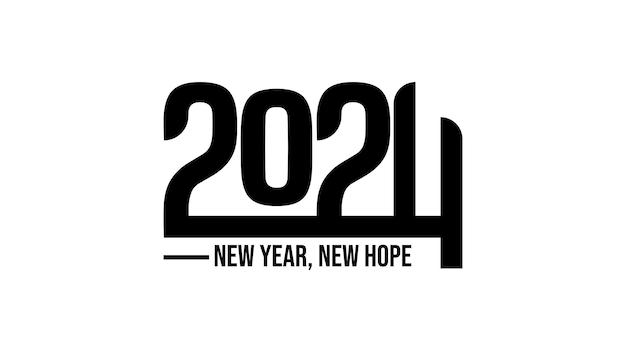 Vecteur typographie de police de titre de nouvel an créatif simple 2024 avec concept de conception de citation