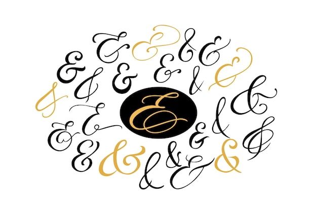 Typographie Script Esperluette Flourish élément De Lettrage Pour Carte D'affiche D'invitation De Mariage