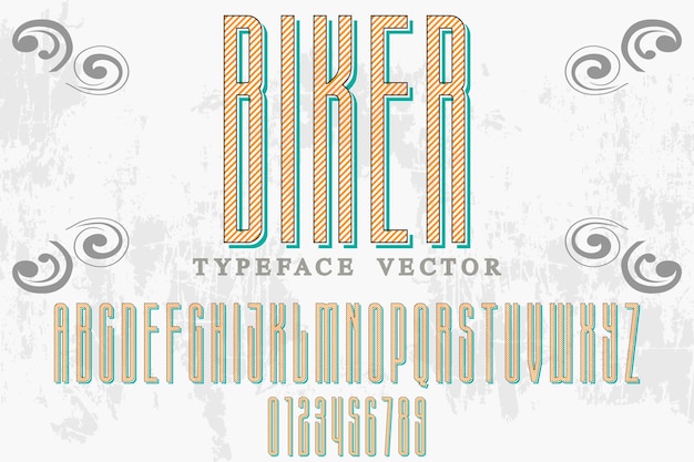 Vecteur typographie shadow effect étiquette design biker