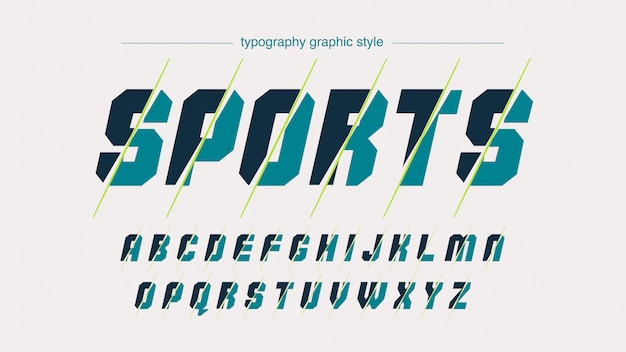 Vecteur typographie de sport vert abstrait en tranches