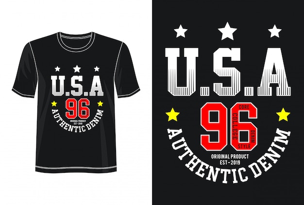 Typographie Usa Pour T-shirt Imprimé