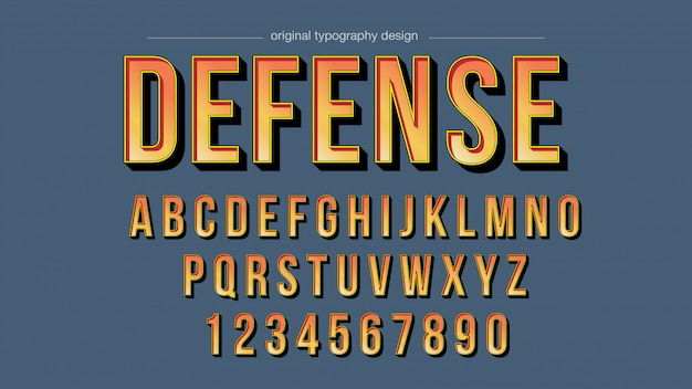 Vecteur typographie vintage orange vif