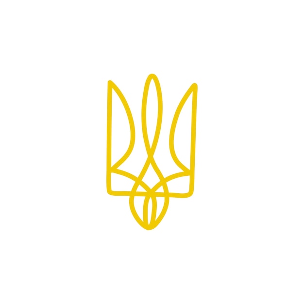 Ukraine Symbole National Ukrainien Trident Icône Vecteur Illustration Dessinée à La Main