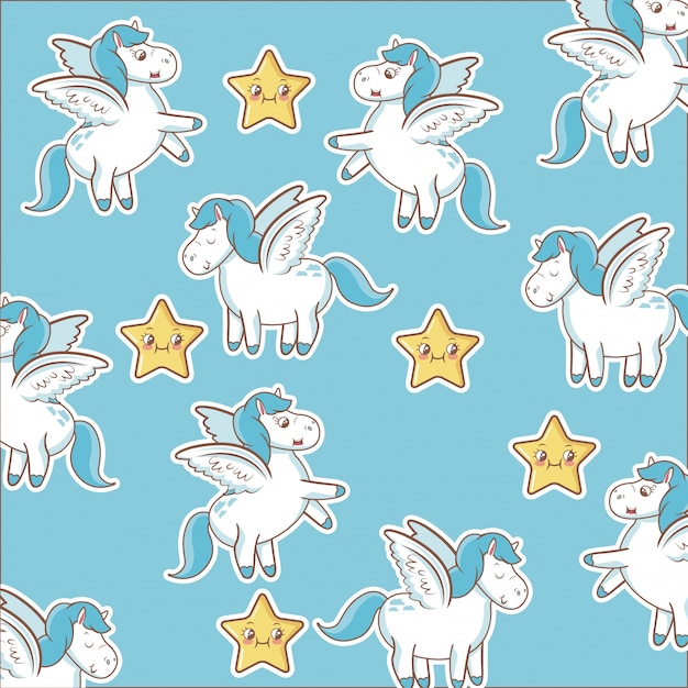 Unicorn étoiles Décoration Papier Peint Animal Magique