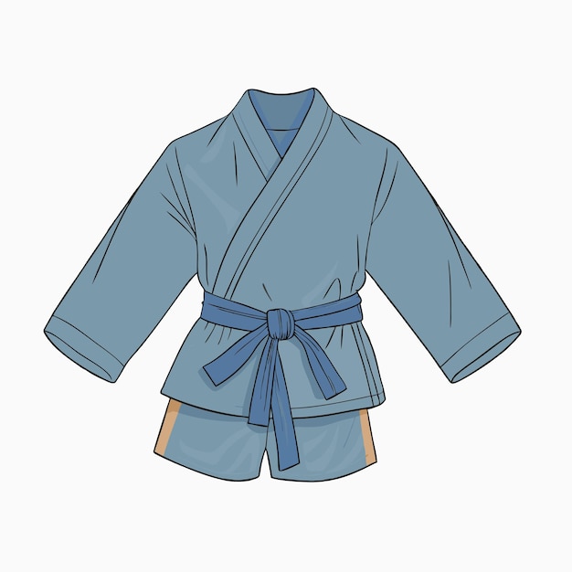 Uniforme de sambo bleu, veste de kimono et pantalon court 17