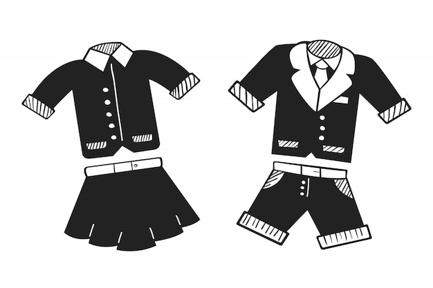 Uniforme Scolaire Dessiné à La Main