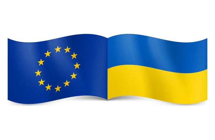 Vecteur union européenne et ukraine.