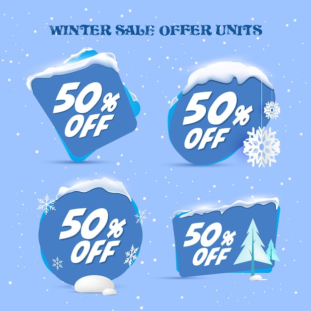 Unités D'offre De Vente D'hiver - Illustration Vectorielle