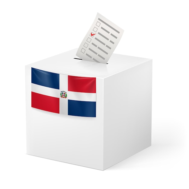 Urne Avec Bulletin De Vote République Dominicaine