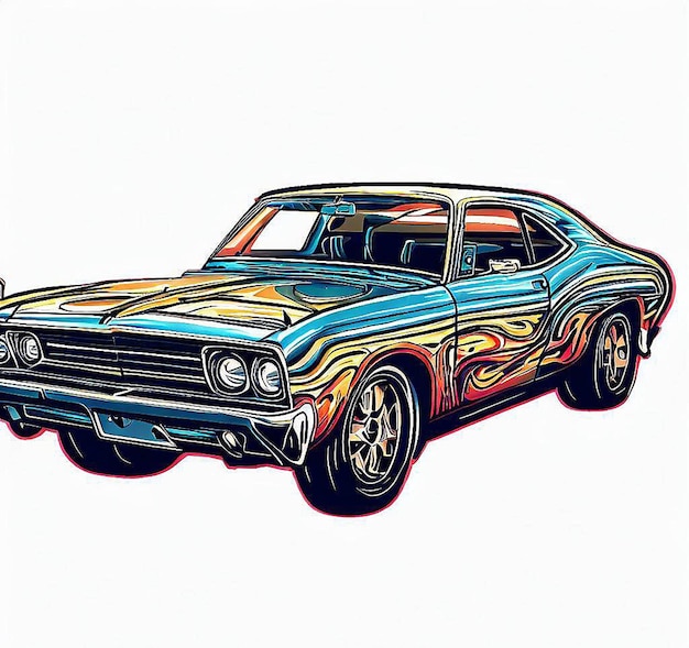 Vecteur us muscle car illustration vectorielle image fond d'écran icône avatar emoji