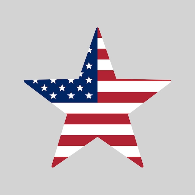 USA drapeau étoile forme icône illustration vectorielle