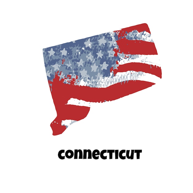 USA état Connecticut fond aquarelle drapeau américain