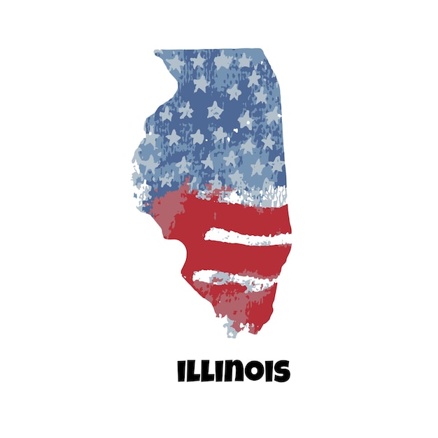 USA état Illinois drapeau américain fond aquarelle