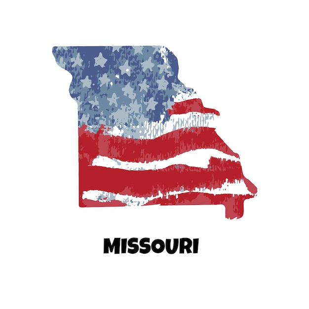 Usa état Missouri Drapeau Américain Fond Aquarelle