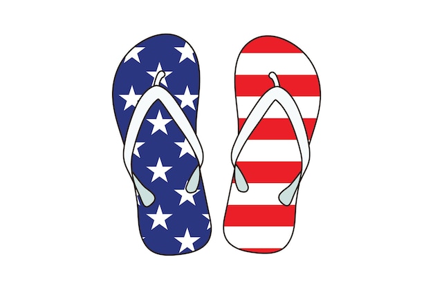 Usa Patriotique Flipflips Illustration Vectorielle