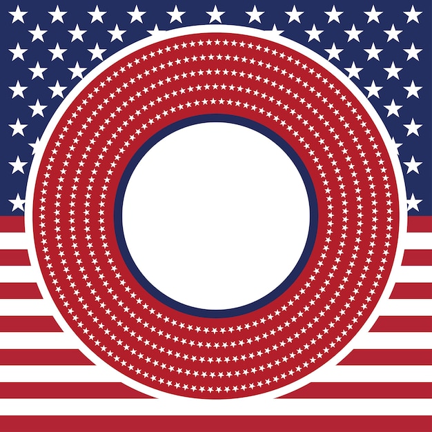 Vecteur usa star vector pattern cadre rond frontière de cercle patriotique américain avec motif étoiles et rayures