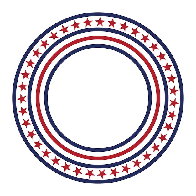 Vecteur usa star vector pattern frame rond frontière de cercle patriotique américain avec motif étoiles et rayures