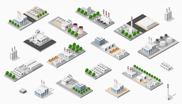 Usine Isométrique En Dimension 3d