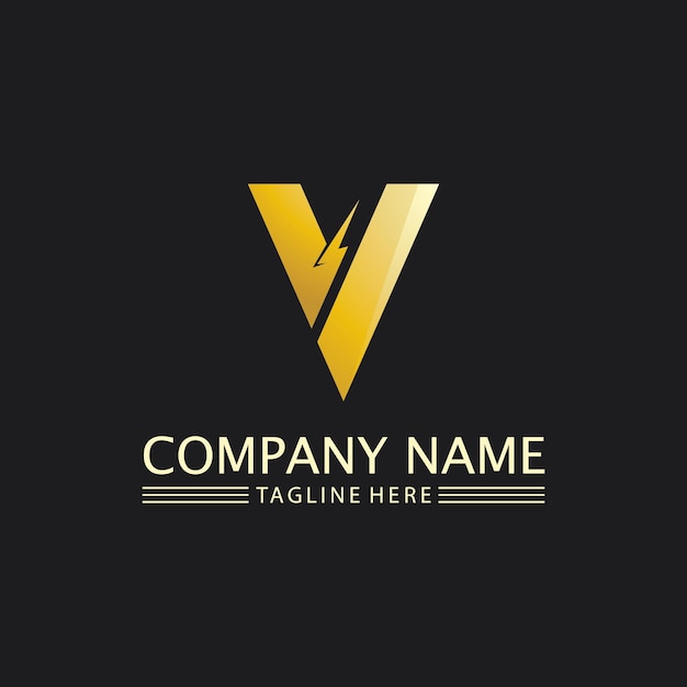 V Lettre Logo Template Vecteur Icône Illustration