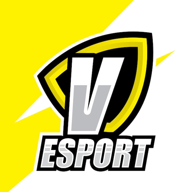 V Lettre Marque Esport Logo équipe Moderne Simple E Sports Modèle Police Jeu Police Logo Illustration