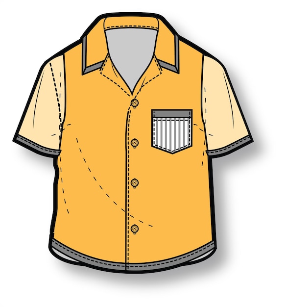 Vecteur v neck shirt modèle d’illustration vectorielle pack technique dessin technique croquis plat dessin plat